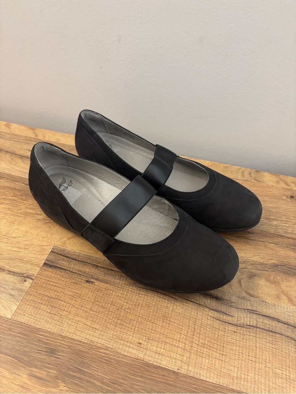 Dansko Kendra Milled Nubuck Mary Jane Low Wedge Shoe Women’s